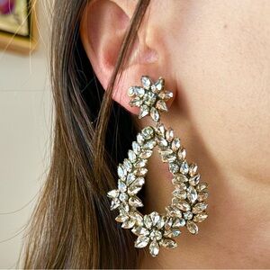 Costume earrings - Clear Stones on cloth